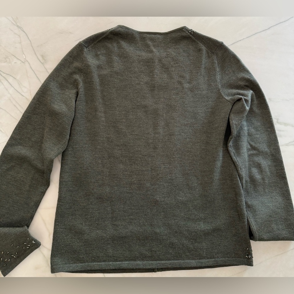 Ann Taylor Ultra Fine Merino Wool Beaded Cardigan Sz S - Picture 3 of 11